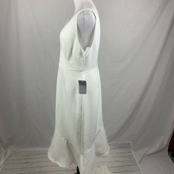 Chelsea28 White Ruffle Asymetrical Hem Dress - Picture 6 of 7